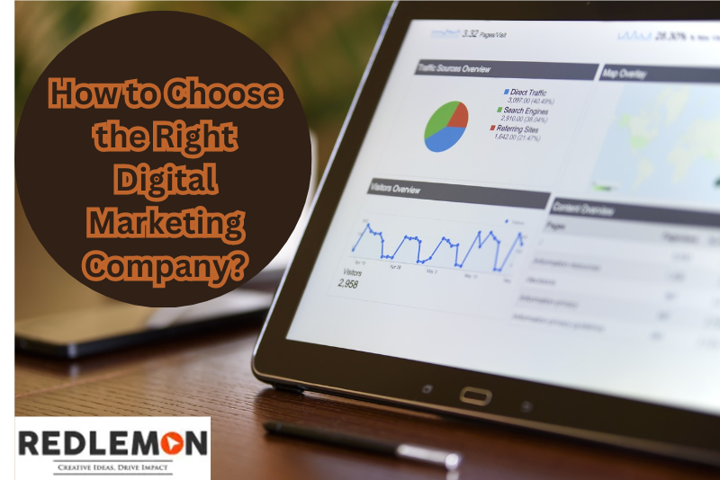 Graphic with text offering tips on choosing the right digital marketing company, featuring business-related icons.